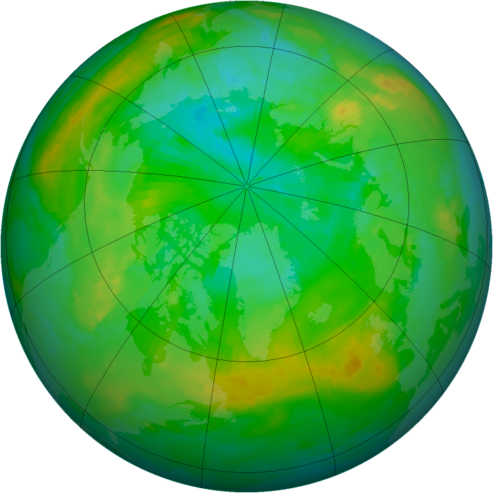 Arctic ozone map for 23 July 1988